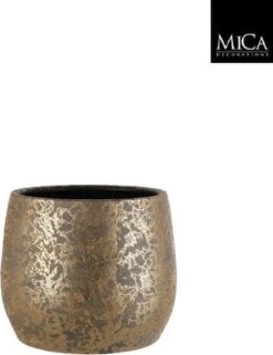 Mica Decorations Clemente Bloempot - H25,5 X Ø32 Cm - Terracotta - Goud -Gardena Verkoopwinkel 922x1200 3