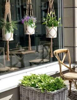 5 Stuks Jute Macrame Plantenhangers - Boho Handgeweven Katoen Hangpot Voor Binnen/Buiten - Hangende Bloempot Met Kralen - Macramé Touw/Koord Hangplant Houder - Bohemian Wandhanger Decoratie - Plant Hanger - Verticale Tuin Bloempothouder Planthanger -Gardena Verkoopwinkel 923x1200 3