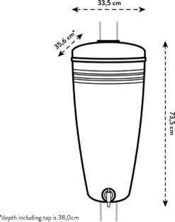 Elho Green Basics Rain Catcher 33 - Regenton Voor Balkonbuiten - Ø 33.5 X H 73.5 Cm - Grijs/Living Concrete -Gardena Verkoopwinkel 951x1200