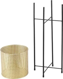 Bloempot Op Standaard Mol Set Van 2 Zwart En Goud -Gardena Verkoopwinkel 953x1200