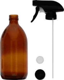 QUVIO Sprayfles - Spuitfles - Plantenspuit - Schoonmaak Spuit - Huishoudspray - Leeg/Hervulbaar - Kamerspray - Allesreiniger - Glazen Sprayflacon - Waterspuit - Kappersspuit - 500 Ml - Glas - Bruin - Zwart -Gardena Verkoopwinkel 969x1200 5