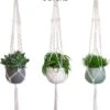 Gadgy Plantenhanger Macramé 3 Stuks - Luxe Gevlochten Touw Katoen - Plantenpot Ophangen - Hangpot -Gardena Verkoopwinkel 981x1200 2